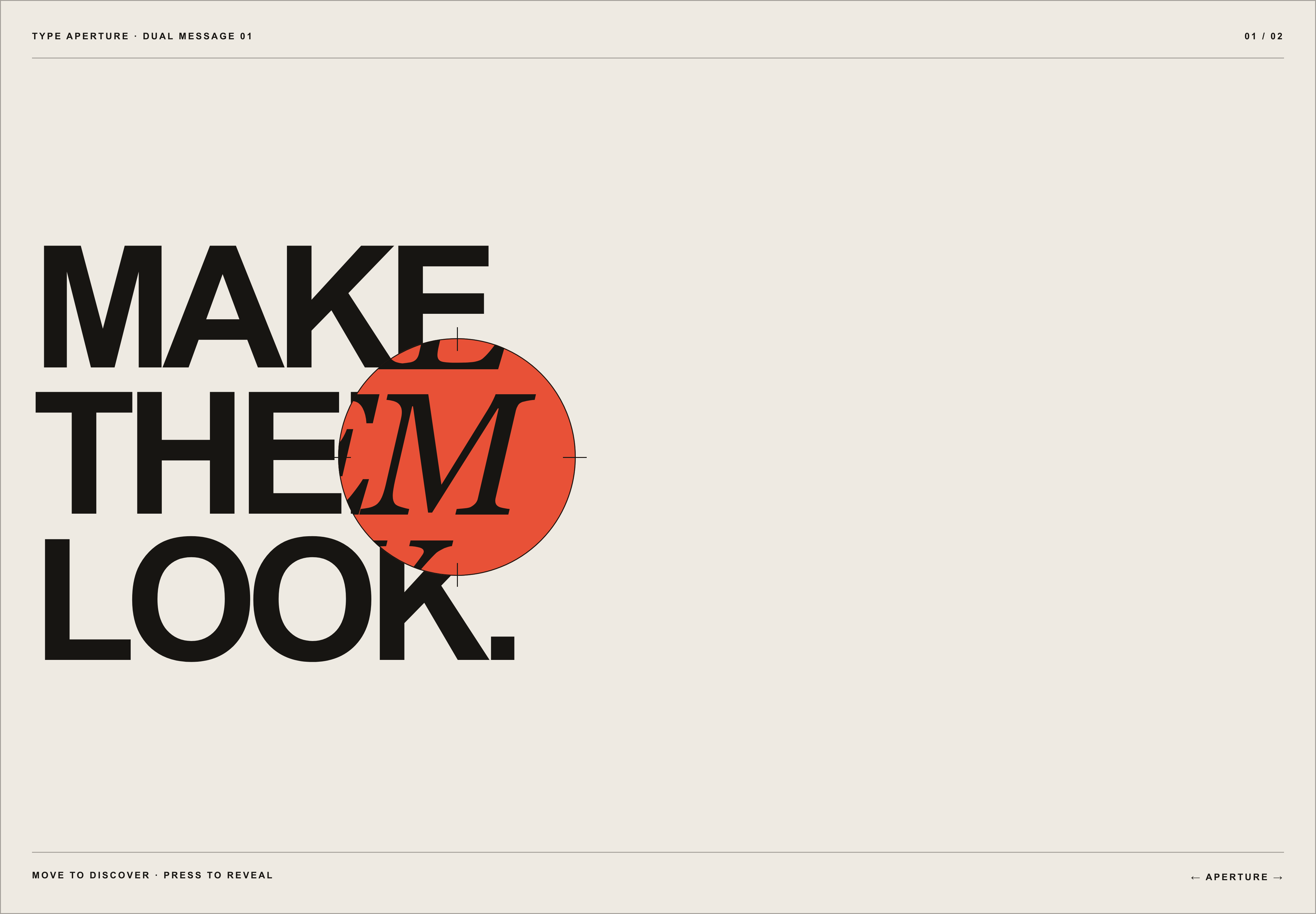 Type Aperture cursor text reveal in its Editorial preset
